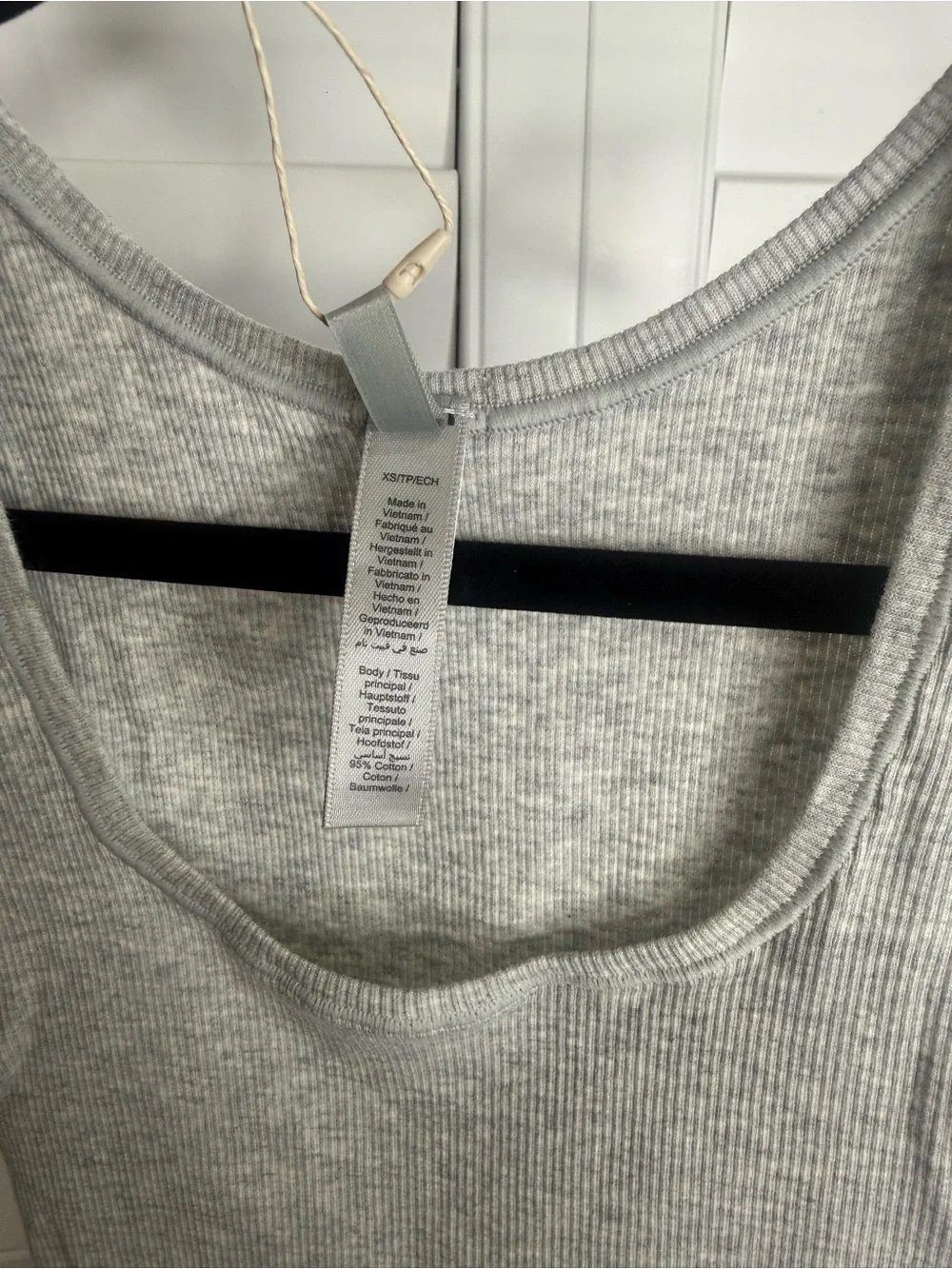 SKIMS Ribbed Scoop Neck Tank Top - Heather Light Gray Size Small